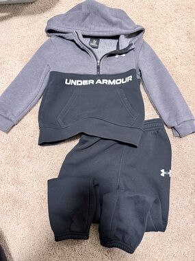 Under Armour Toddler Two-Tone Hoodie & Joggers Set - Gray/Black